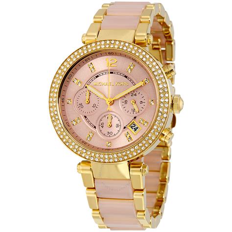 michael kors pink bracelet watch|Michael Kors pink watches.